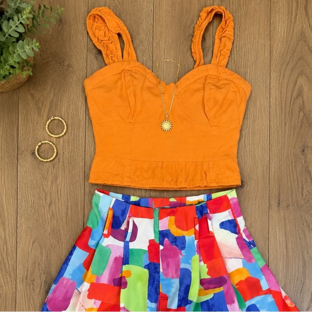 Orange Cropped Tank by Midnight Sky